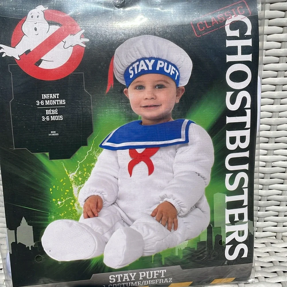 NEW- Ghoustbusters Stay Puft Marshmallow Baby Costume Size 3-6 Months